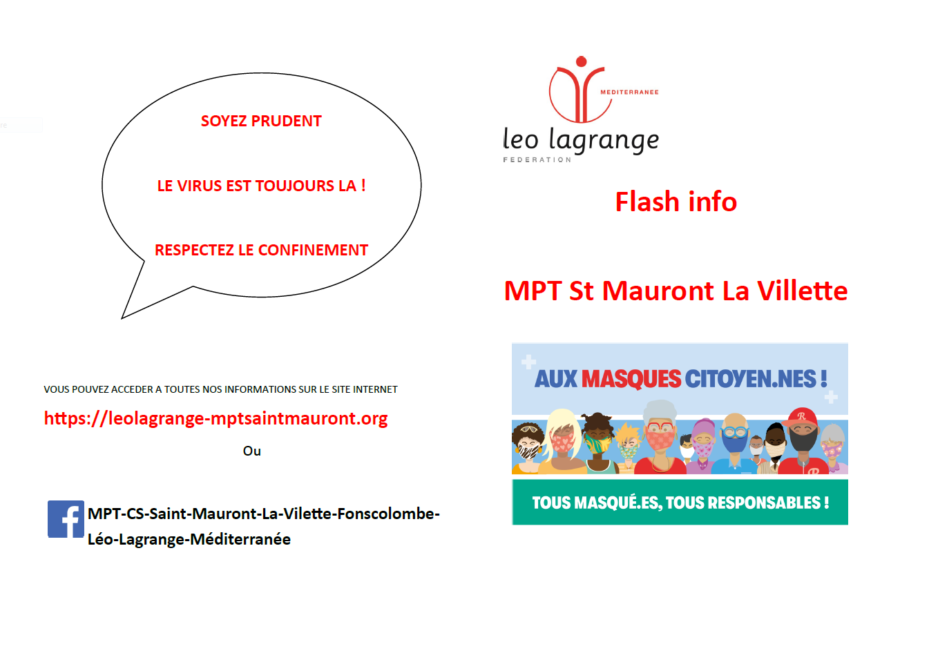 Lire la suite à propos de l’article Infos COVID 19-consignes